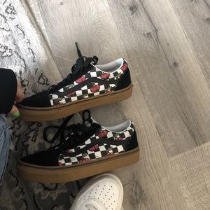 Size 8 vans great condition checker/ red cherries